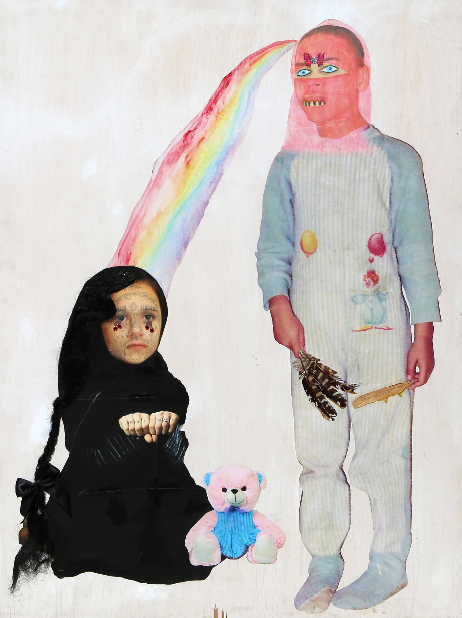 Bianca Casady, Two Children, Collage and Gouache (1 of 5)