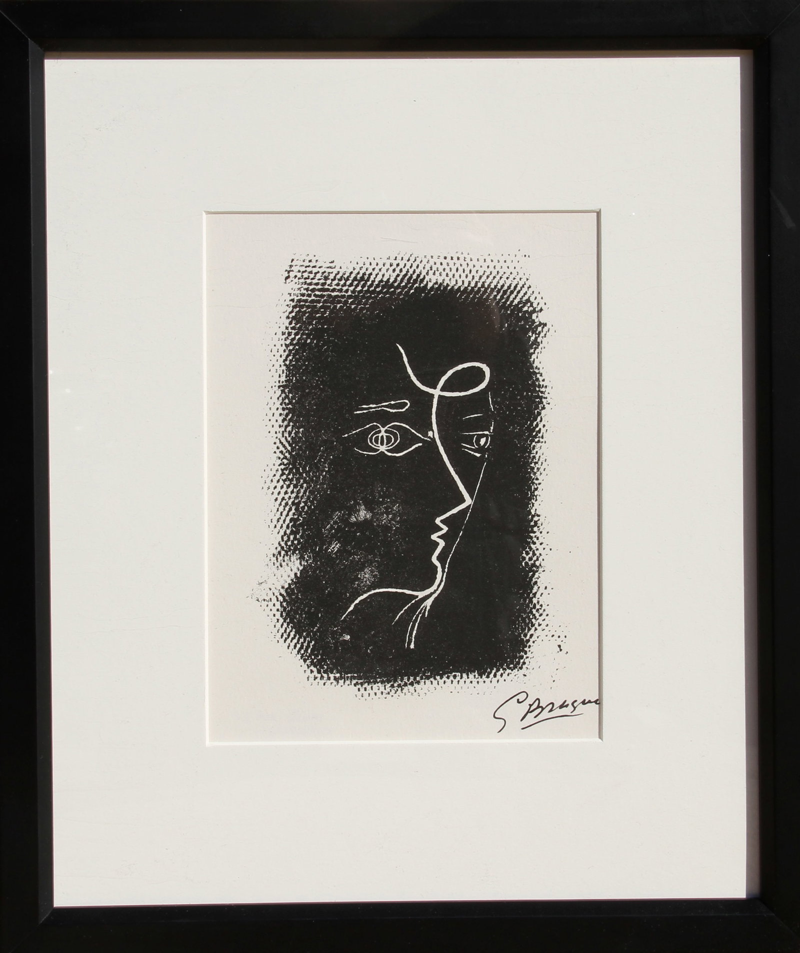 Georges Braque, Profil de Femme, Lithograph: Artist: Georges Braque, French (1882 - 1963) Title: Profil de Femme from Souvenirs de Portraits d'Artistes. Jacques Prevert: Le Coeur a l'ouvrage (M.25) Year: 1972 Medium: Lithograph, signed in the pl