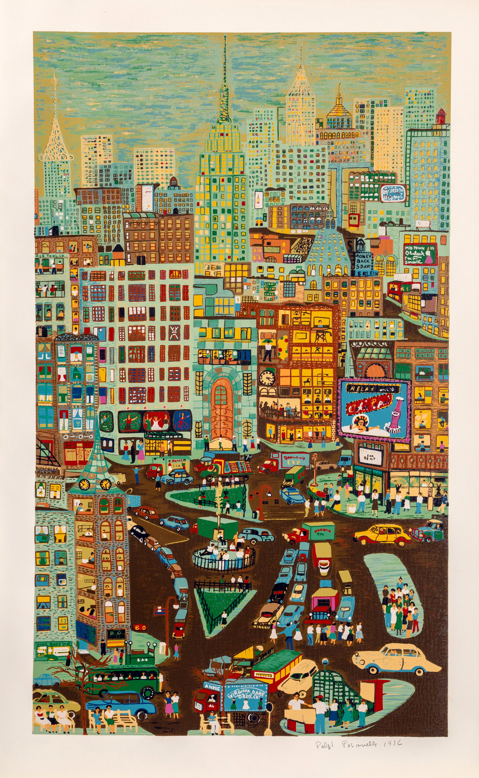 Ralph Fasanella, Empire State Building, Screenprint (1 of 4)
