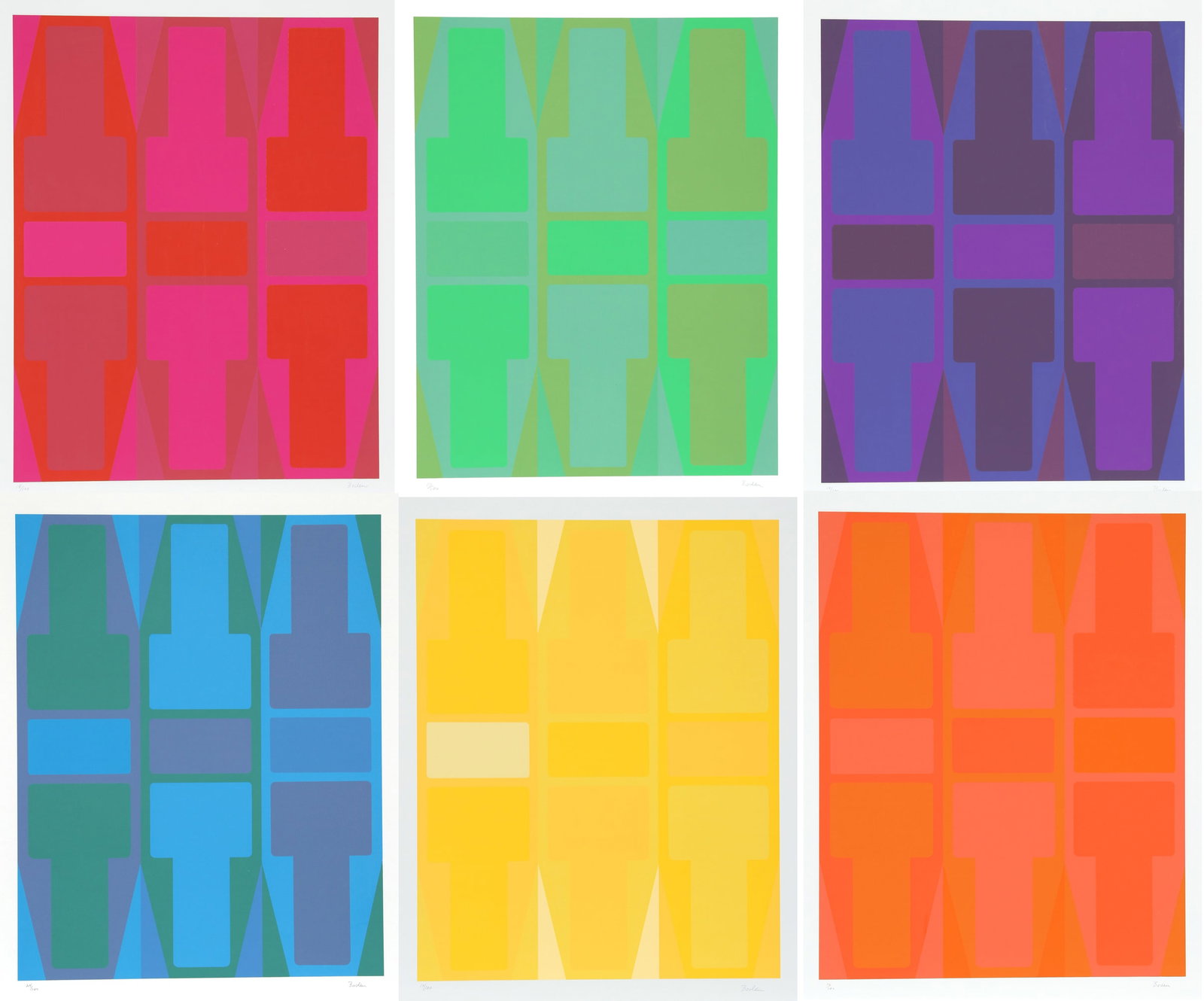 Arthur Boden, T Series, Suite of Six Screenprints (1 of 7)