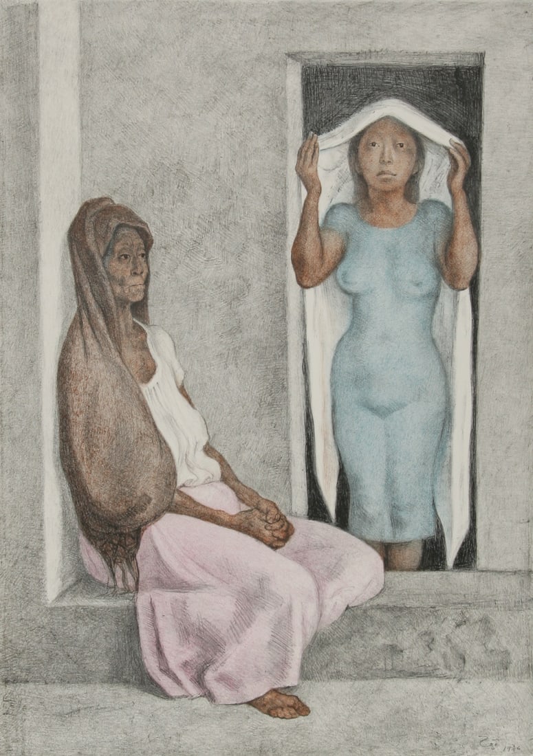 Francisco Zuniga, El Rebozo Blanco, Lithograph: Artist: Francisco Zuniga, Mexican (1912 - 1998) Title: El Rebozo Blanco Year: 1986 Medium: Lithograph, signed and numbered in pencil Edition: 135 Size: 30 in. x 21 in. (76.2 cm x 53.34 cm) Printer: Am