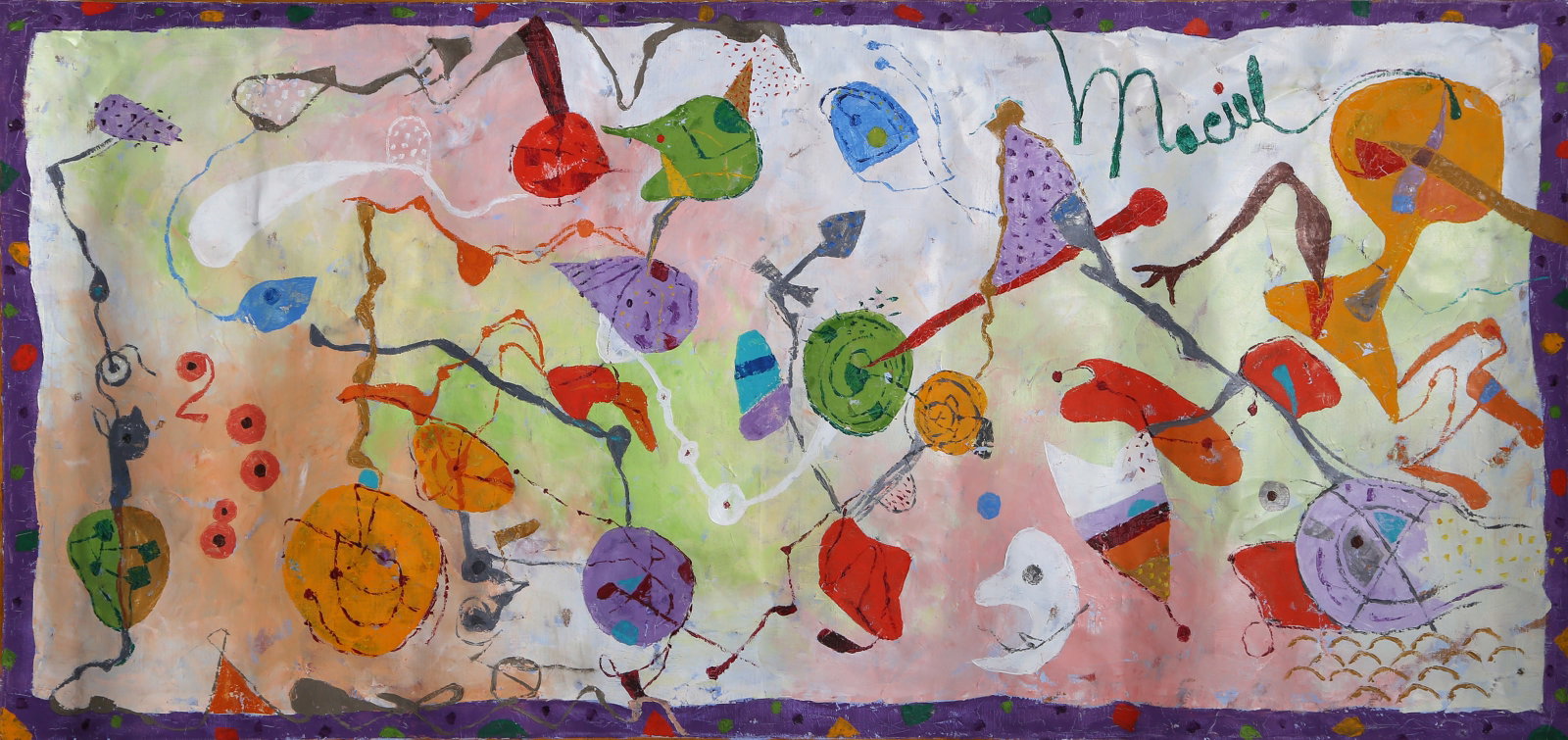 Leonel Maciel, Sin Titulo, Oil on Canvas: Artist: Leonel Maciel, Mexican (1939 - ) Title: Sin Titulo Medium: Oil on Canvas, signed top right Size: 29 x 62 in. (73.66 x 157.48 cm) Description: "Sin Titulo" is an oil on canvas by Mexican artist