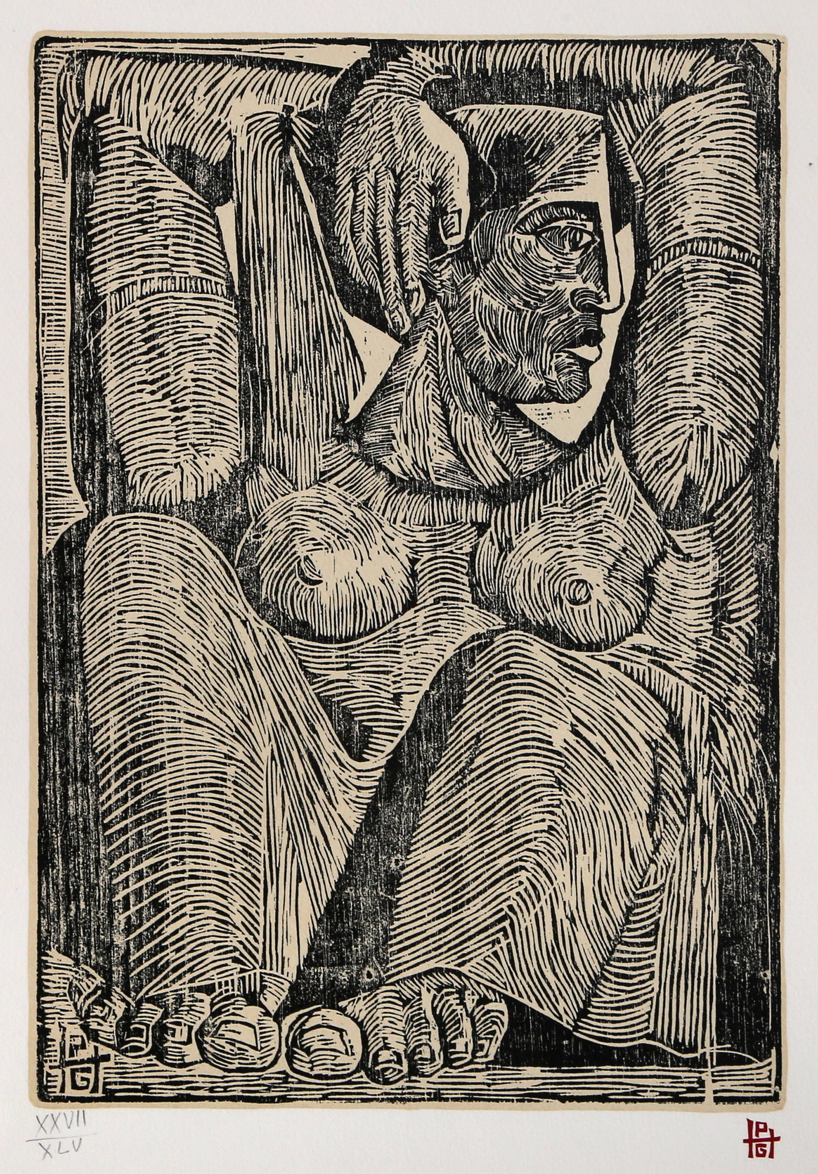 Pedro Hanne Gallo, Maternidad, Woodcut and Screenprint (1 of 5)