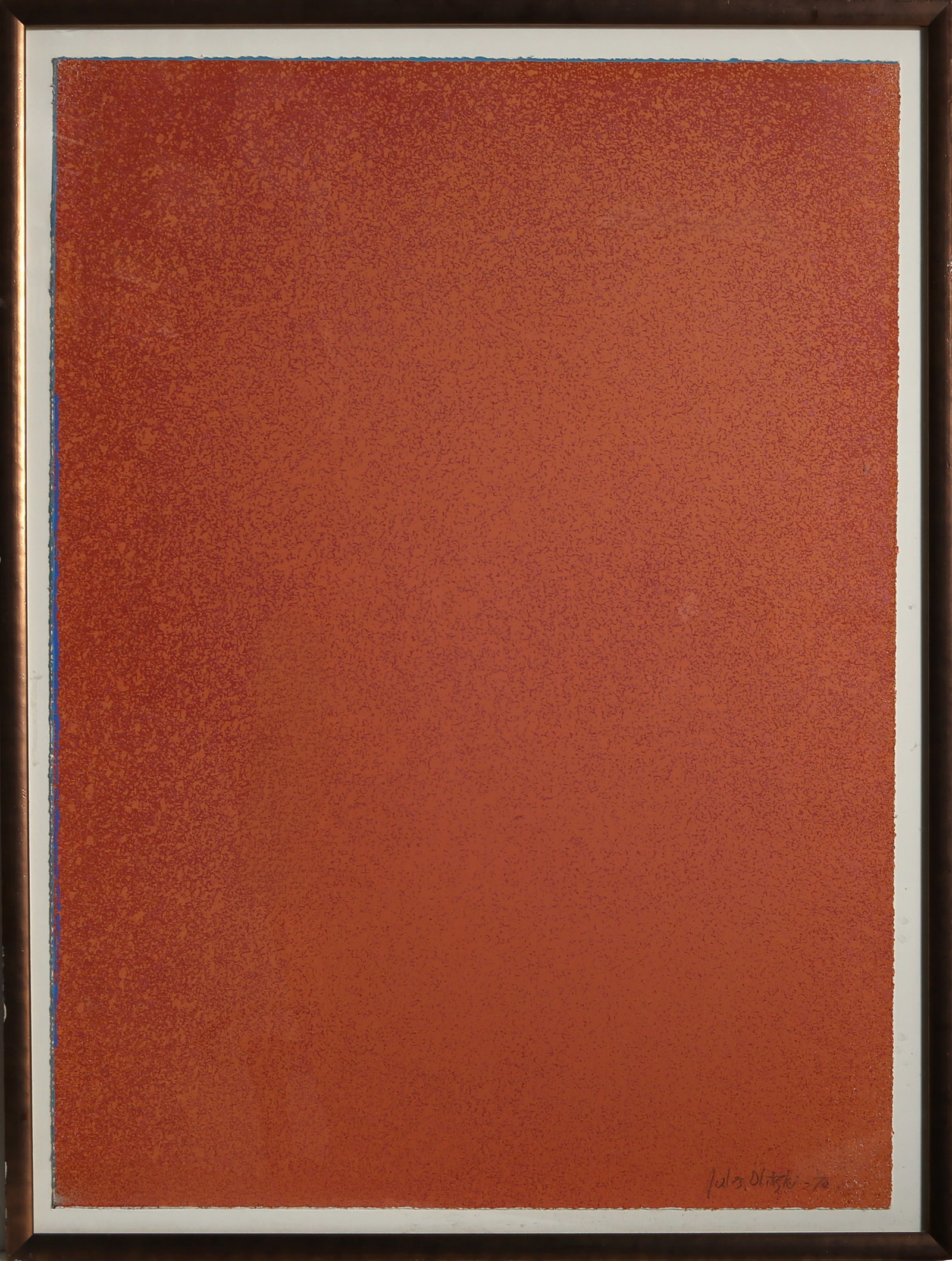 Jules Olitski, Red Field, Screenprint: Artist: Jules Olitski, American (1922 - 2007) Title: Red Field Year: 1970 Medium: Screenprint, signed, numbered and dated in pencil Edition: 89/150 Size: 35 x 26 in. (88.9 x 66.04 cm) Frame Size: 38.2