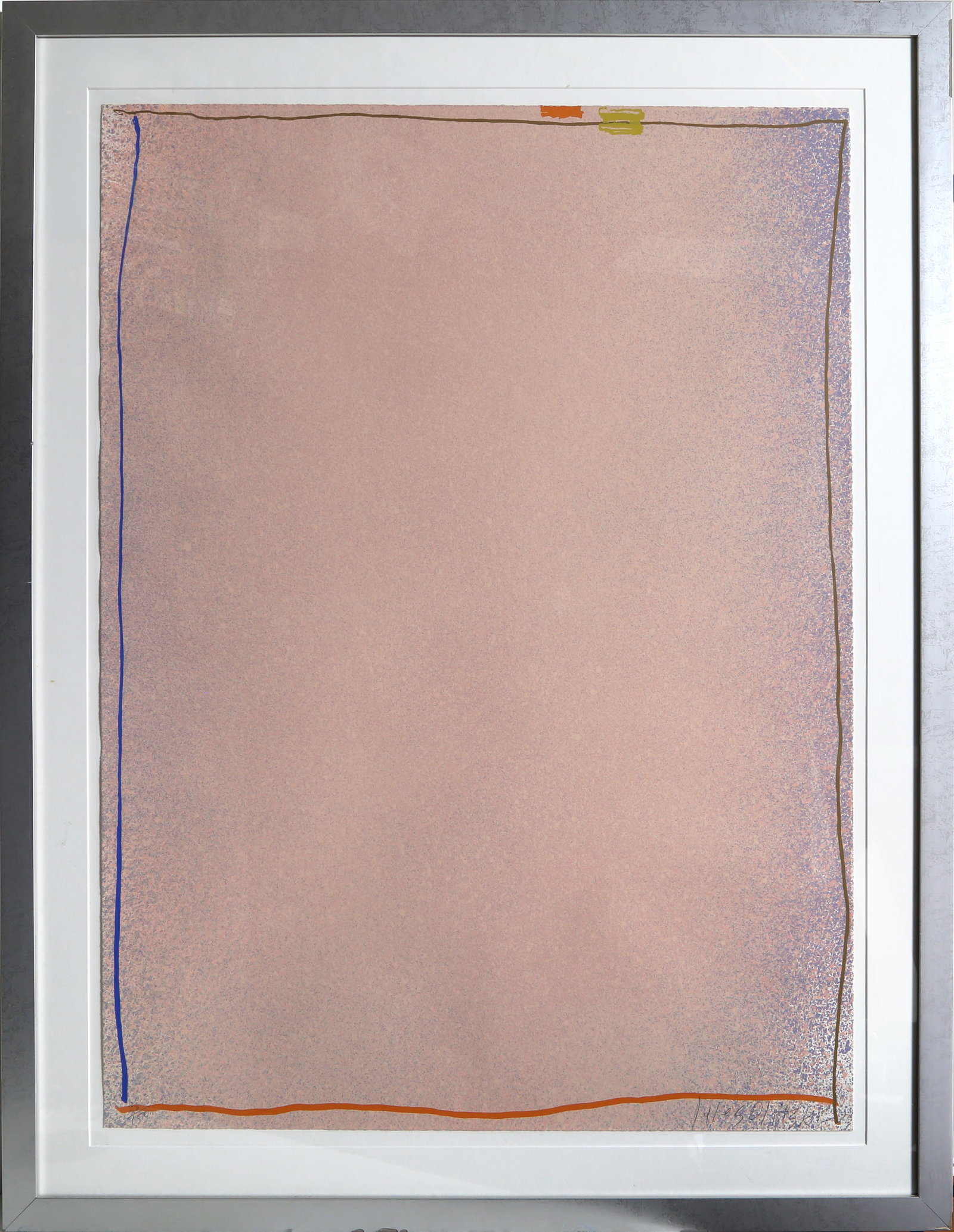 Jules Olitski, Pink-Blue I, Screenprint: Artist: Jules Olitski, American (1922 - 2007) Title: Pink-Blue I Portfolio: Five Prints Part I Year: 1970 Medium: Screenprint on wove paper, signed and numbered in pencil Edition: 32/150 Size: 35 x 26