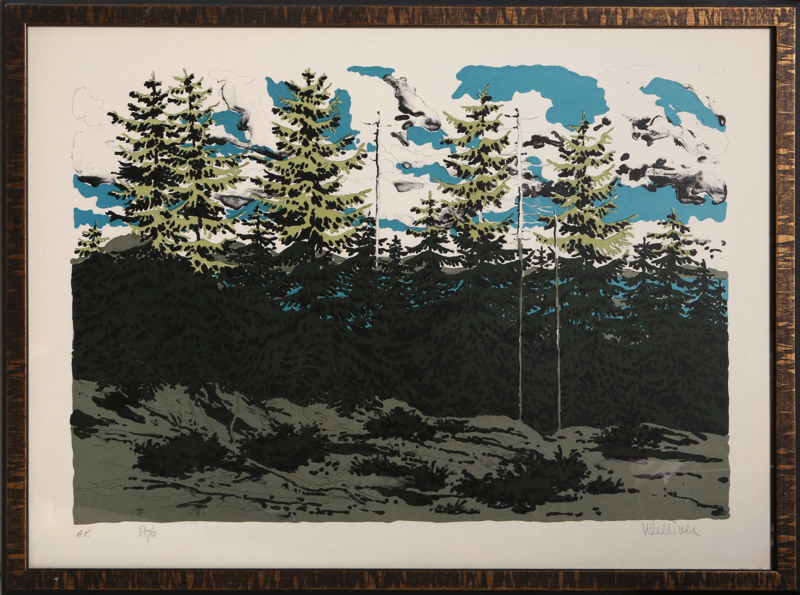 Neil Welliver, From Zeke's Place (Maine Landscape), Lithograph (1 of 4)
