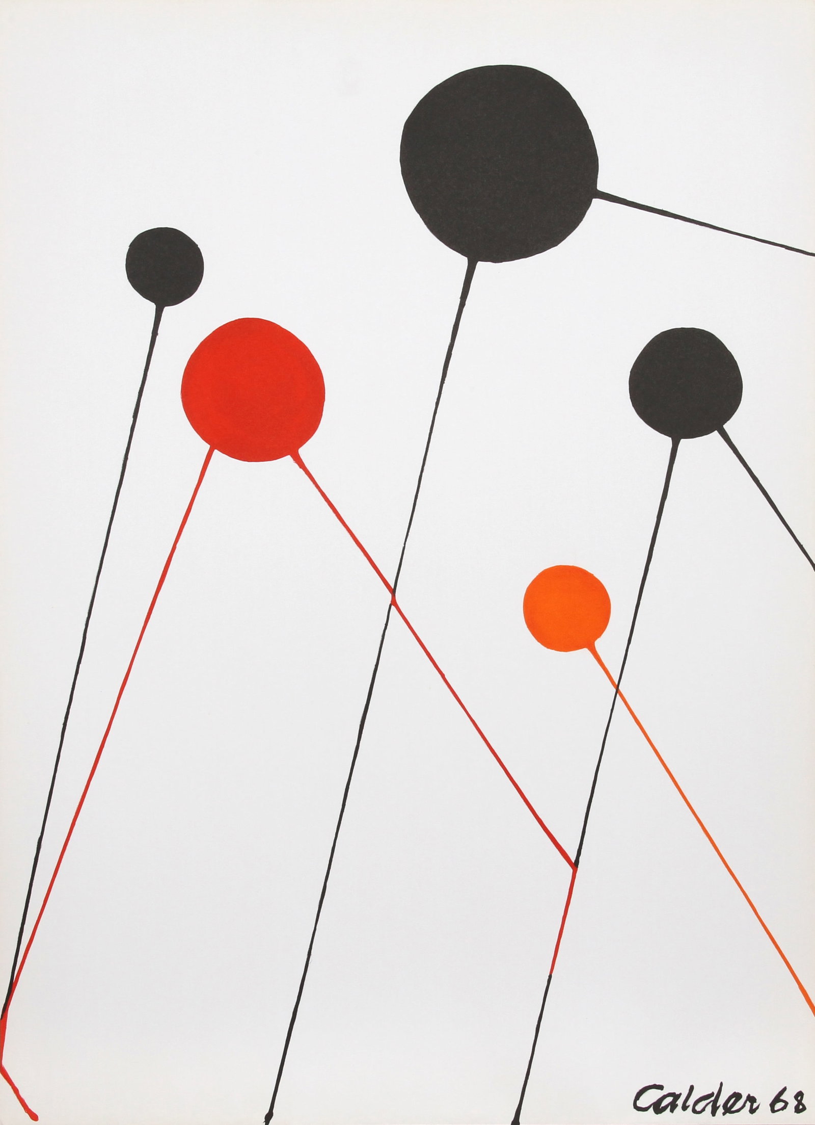 Alexander Calder, Balloons, Lithograph: Artist: Alexander Calder, American (1898 - 1976) Title: Balloons Year: 1968 Medium: Lithograph, signed in the plate Size: 30 in. x 22 in. (76.2 cm x 55.88 cm) Publisher: The Collector's Guild, NY Desc