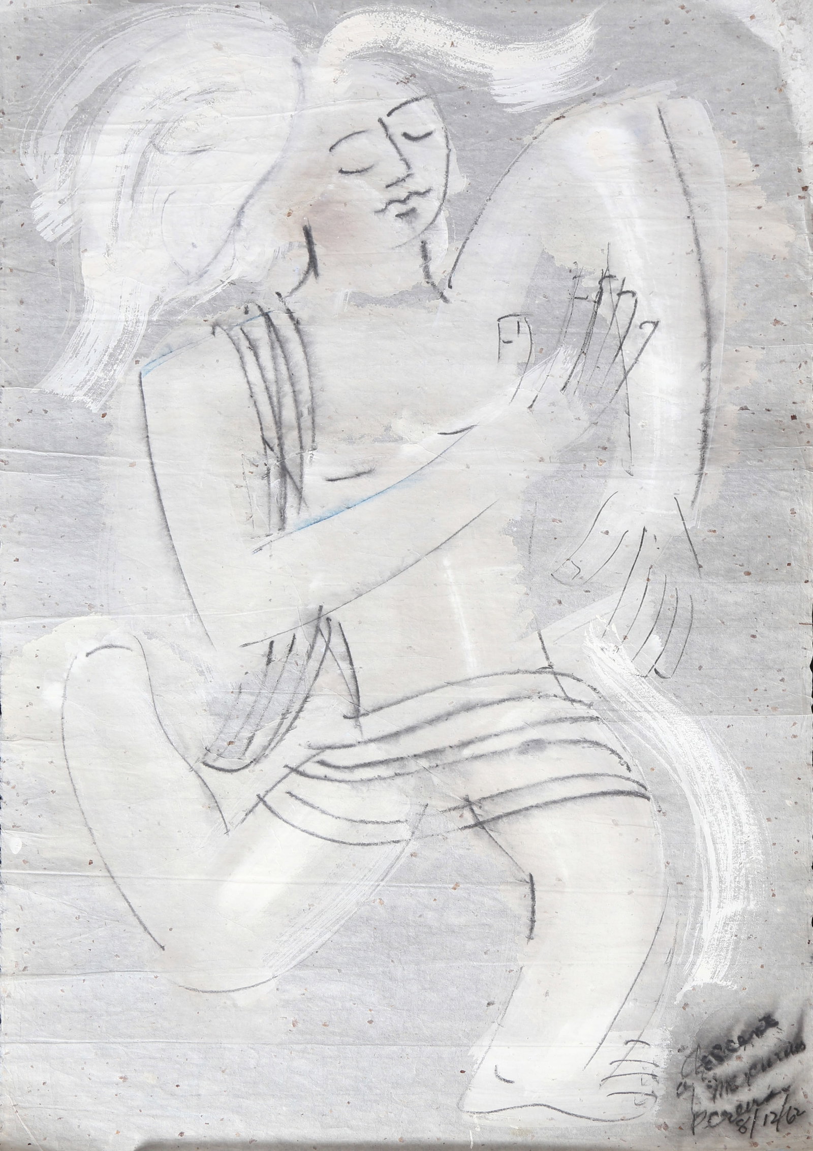Irene Rice Pereira, Descent of Mercurius, Pastel and Acrylic (1 of 3)