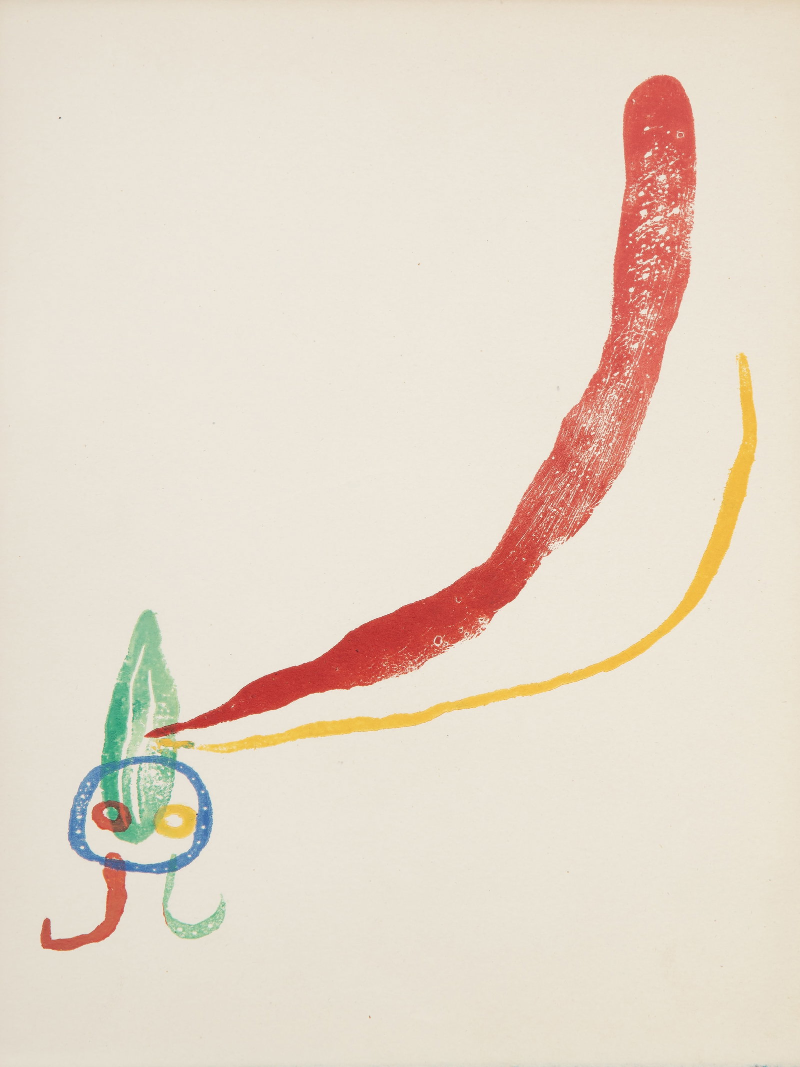 Joan Miro, A Toute Epreuve (D 231) Avant la lettre, Woodcut: Artist: Joan Miro, Spanish (1893 - 1983) Title: A Toute Epreuve (D 231) Avant la lettre Year: 1958 Medium: Woodcut on Arches Edition: 130 Size: 12.75 x 9.75 in. (32.39 x 24.77 cm) Printer: Jacques Fre