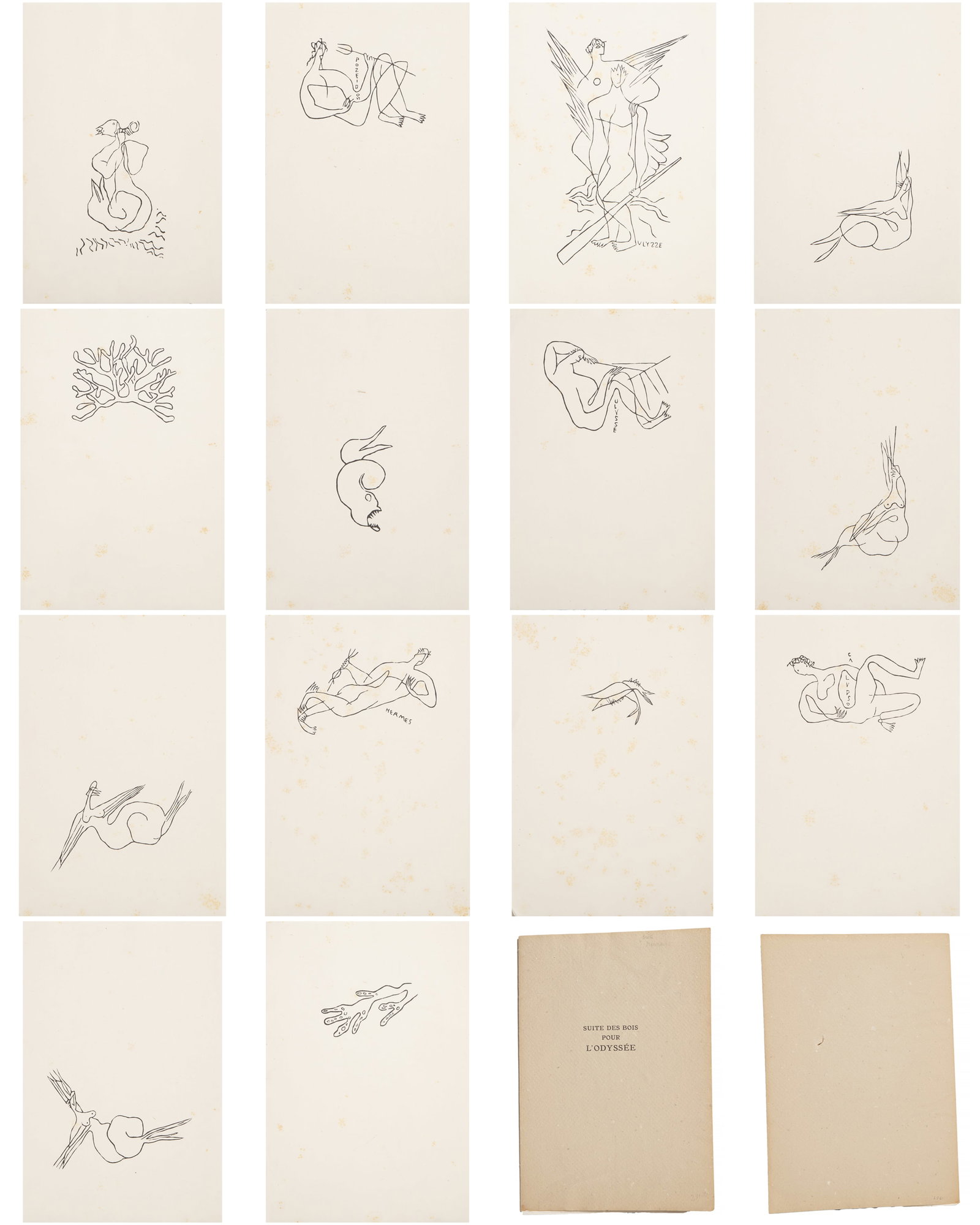 Henri Laurens, Suite Des Boise Pour Homer L'Odyssee, 14 Woodblocks (1 of 4)