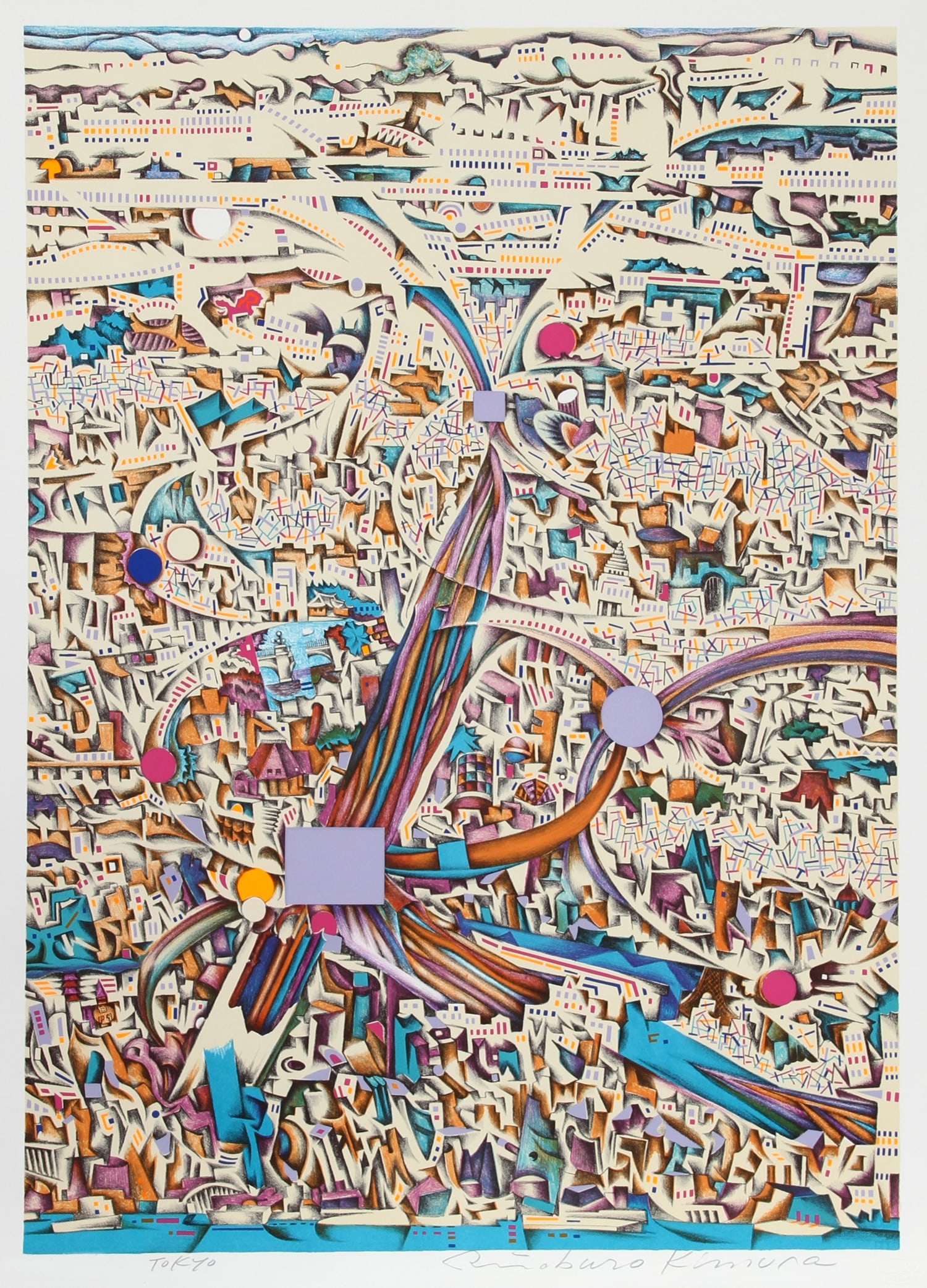 Risaburo Kimura, Tokyo, Screenprint: Artist: Risaburo Kimura, Japanese (1924 - 2014) Title: Tokyo Year: 1973 Medium: Screenprint on BFK Rives, Signed, titled and numbered in pencil Edition: 250, AP 20 Size: 30 in. x 22 in. (76.2 cm x 55.