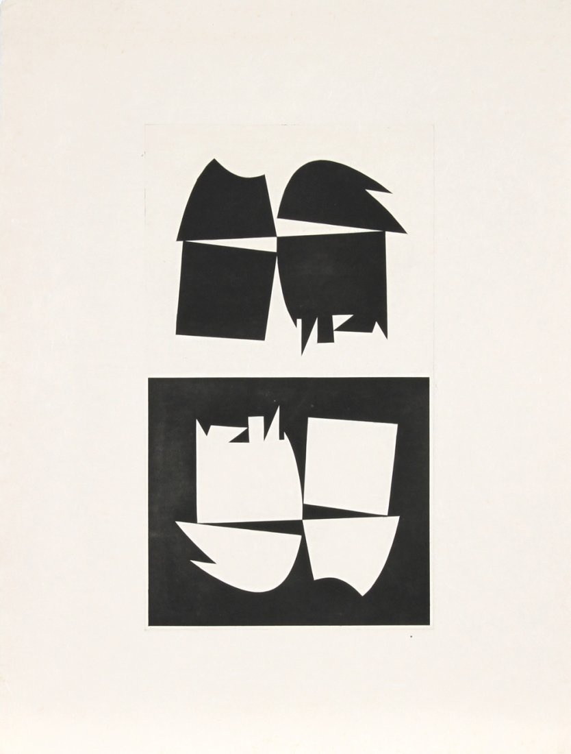 Victor Vasarely, Geometric Op-Art Etching: Artist: Victor Vasarely, Hungarian (1908 - 1997) Title: Untitled Year: 1976 Medium: Etching on Japon Size: 26.5 in. x 20 in. (67.31 cm x 50.8 cm)