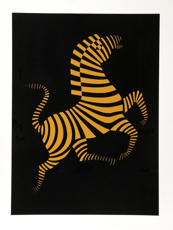 Victor Vasarely, Zebres VI, Serigraph: Artist: Victor Vasarely, Hungarian (1908 - 1997) Title: Zebres VI Medium: Serigraph Image Size: 24 x 17.5 inches Size: 27.5 in. x 22 in. (69.85 cm x 55.88 cm)