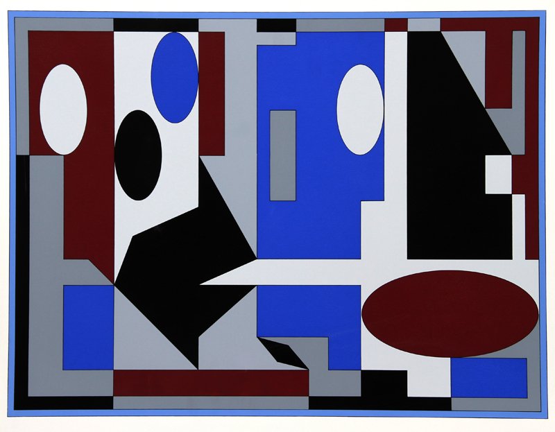 Victor Vasarely, Buopal III, Serigraph: Artist: Victor Vasarely, Hungarian (1908 - 1997) Title: Buopal III Medium: Serigraph Image Size: 19.5 x 25 inches Size: 22 in. x 27.5 in. (55.88 cm x 69.85 cm)