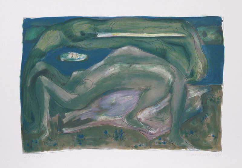 Daniel Marshall, The Duck Pond - The Evening, Lithograp: Artist: Daniel Marshall, English (1930 - ) Title: The Duck Pond - The Evening Year: 1980 Medium: Lithograph, signed and numbered in pencil Edition: 175 Image Size: 20 x 30 inches Size: 26 in. x 38 in.