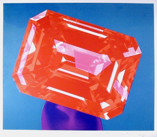 Richard Bernstein, Ruby, Silkscreen : Artist: Richard Bernstein, American (1939 - 2002) Title: Ruby Year: 1978 Medium: Silkscreen in Colors, signed and numbered in pencil Edition: 200, AP 30 Size: 26 in. x 30.5 in. (66.04 cm x 77.47 cm)