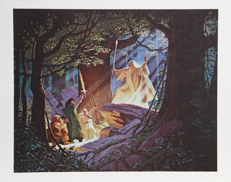 Tim and Greg Hildebrandt, Gandalf the White, Lithograph: Artist: Tim and Greg Hildebrandt Title: Gandalf the White Year: Circa 1979 Medium: Lithograph, signed and numbered in pencil Edition: 300, AP 40 Size: 20 in. x 25 in. (50.8 cm x 63.5 cm)