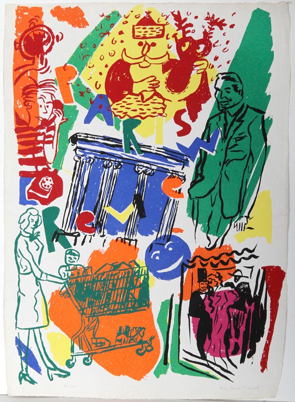Kim MacConnel, Paris Review, Silkscreen: Artist: Kim MacConnel, American (1946 - ) Title: Paris Review Medium: Silkscreen, signed and numbered in pencil Edition: 81/150 Size: 42 x 23 in. (106.68 x 58.42 cm)