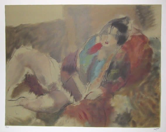 Jules Pascin, Marionette, Lithograph : Artist: Jules Pascin, After, French (1885 - 1930) Title: Marionette Medium: Lithograph on Arches, Stamp-Signed and Numbered in pencil Edition: 125 Size: 21.5 in. x 29 in. (54.61 cm x 73.66 cm)