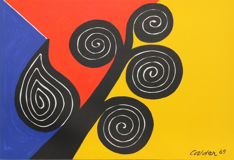 Alexander Calder, Autumn, Lithograph: Artist: Alexander Calder, American (1898 - 1976) Title: Autumn Year: 1969 Medium: Lithograph, signed in the plate Size: 17.5 in. x 25.5 in. (44.45 cm x 64.77 cm) Published by the Collector's Guild