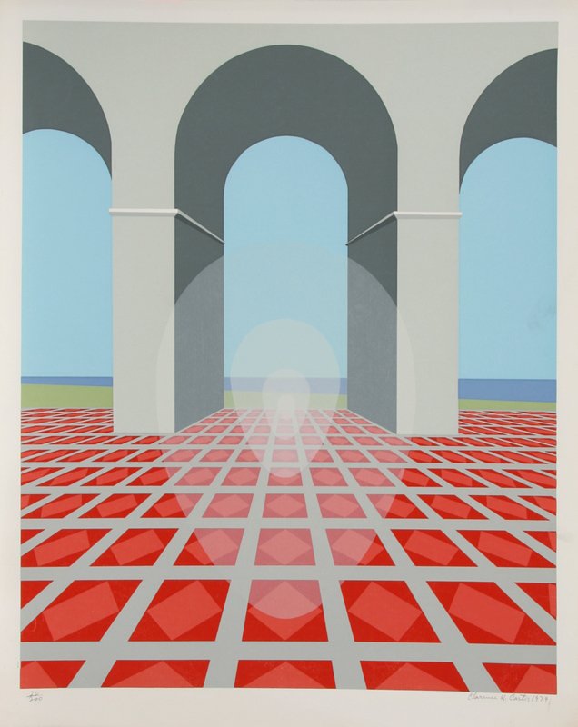 Clarence Holbrook Carter, Arches, Serigraph: Artist: Clarence Holbrook Carter, American (1904 - 1998) Title: Arches Year: 1979 Medium: Serigraph, signed and numbered in pencil Edition: 200, 30 AP Size: 35 in. x 26 in. (88.9 cm x 66.04 cm)