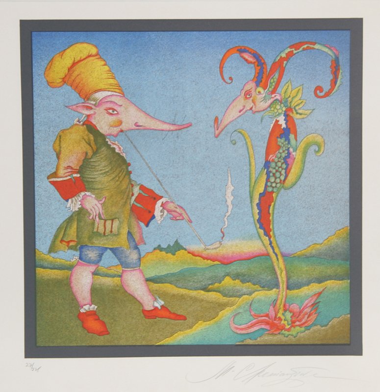 Mihail Chemiakin, St. Petersbourg Suite 3, Lithograph: Artist: Mihail Chemiakin, Russian (1943 - ) Title: St. Petersbourg Suite 3 Medium: Lithograph, signed and numbered in pencil Edition: 275 Size: 13.5 in. x 13.5 in. (34.29 cm x 34.29 cm)