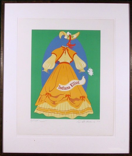 Robert Indiana, Indiana Elliot, Lithograph: Artist: Robert Indiana, American (1928 - ) Title: Indiana Elliot Year: 1977 Medium: Lithograph on Arches, Signed and numbered in pencil Edition: 8/150 Image Size: 18 x 14 inches Size: 24 x 20 in. (60.