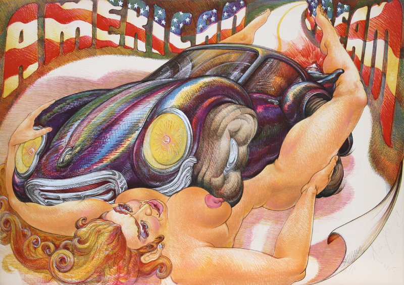 Luis Jimenez, American Dream, Lithograph: Artist: Luis Jimenez, American (1940 - 2006) Title: American Dream Year: 1972 Medium: Lithograph, signed and numbered in pencil Edition: 150, AP 1/15 Size: 24.5 in. x 34 in. (62.23 cm x 86.36 cm)