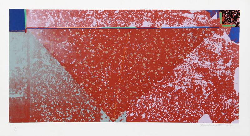 Frank Roth, Untitled - Red Triangle I, Serigraph: Artist: Frank Roth, American (1936 - ) Title: Untitled - Red Triangle I Year: 1978 Medium: Serigraph, signed and numbered in pencil Edition: AP 30 Image Size: 17.5 x 35.5 inches Size: 22.5 x 39.5 in.