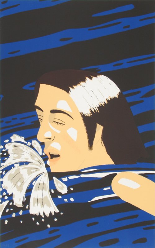 Alex Katz, The Swimmer, Serigraph: Artist: Alex Katz, American (1927 - ) Title: The Swimmer Year: 1992 Medium: Serigraph, signed and numbered in pencil Edition: 200 Size: 39 in. x 25 in. (99.06 cm x 63.5 cm)