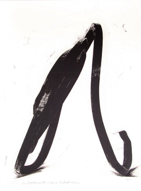 Bernar Venet, Indeterminate Line I, Silkscreen: Artist: Bernar Venet, French (1941 - ) Title: Indeterminate Line I Year: 2005 Medium: 11 Color Silkscreen, Signed and numbered in pencil Edition: 45 Size: 60 x 44.5 in. (152.4 x 113.03 cm)