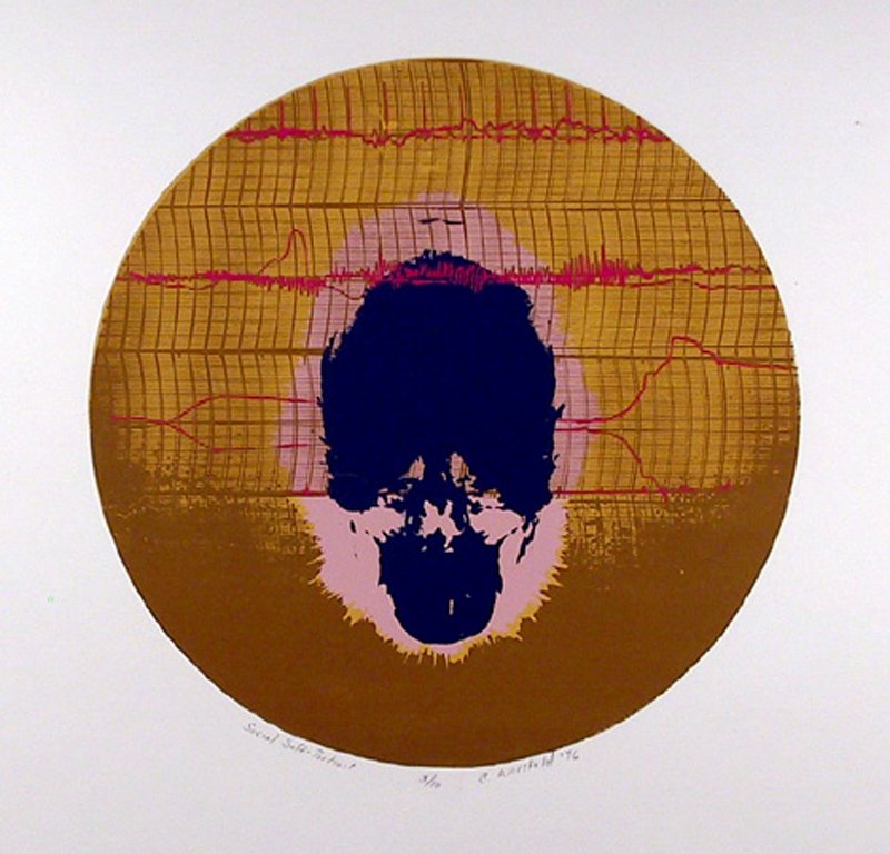 Cindy Wolsfeld, Social Self-Portrait, Lithograph: Artist: Cindy Wolsfeld Title: Social Self-Portrait Year: 1976 Medium: Lithograph, signed and numbered in pencil Edition: 10 Size: 23 in. x 23 in. (58.42 cm x 58.42 cm)