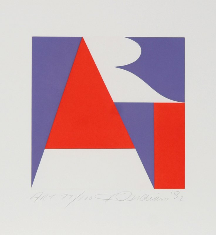 Robert Indiana, The American Art, Aquatint Etching: Artist: Robert Indiana, American (1928 - ) Title: The American Art Year: 1992 Medium: Aquatint Etching, Signed and numbered in pencil Edition: 100 Image Size: 7 x 7 inches Size: 16 in. x 15 in. (40.64