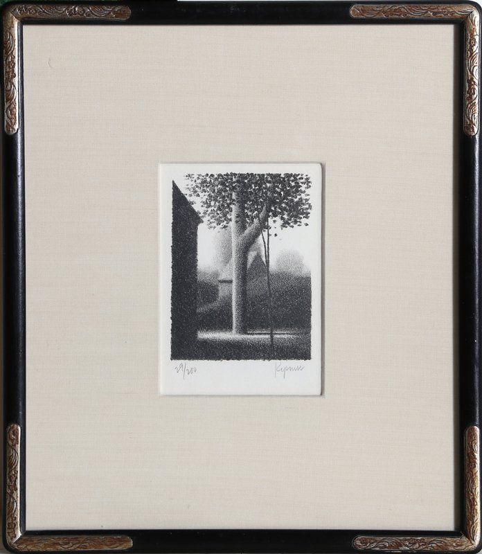 Robert Kipniss, American Landscape, Lithograph: Artist: Robert Kipniss, American (1931 - ) Title: Untitled Medium: Lithograph, signed and numbered in pencil Edition: 29/200 Size: 5 x 3.5 in. (12.7 x 8.89 cm) Frame Size: 12 x 10 inches