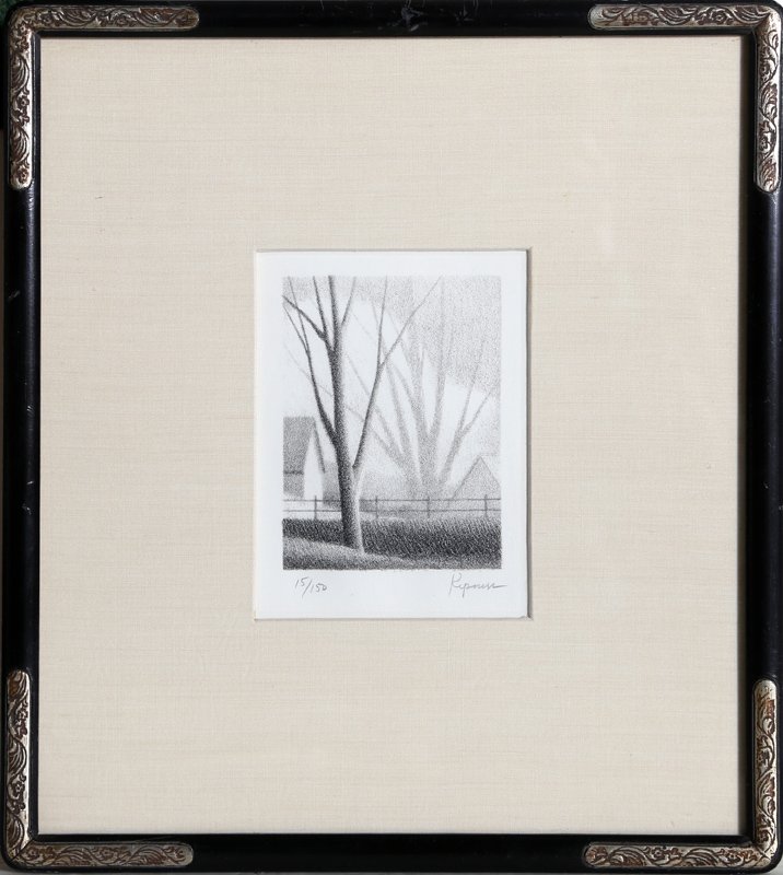 Robert Kipniss, American Landscape, Lithograph: Artist: Robert Kipniss, American (1931 - ) Title: Untitled 2 Medium: Lithograph, signed and numbered in pencil Edition: 15/150 Size: 5 x 3.5 in. (12.7 x 8.89 cm) Frame Size: 12 x 10 inches
