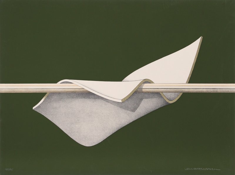 Lennart Nystršm, One Sheet (Green), Serigraph: Artist: Lennart Nystršm, Swedish (1944 - ) Title: One Sheet (Green) Year: circa 1975 Medium: Serigraph, signed and numbered in pencil Edition: 70/95 Size: 23 in. x 31 in. (58.42 cm x 78.74 cm)