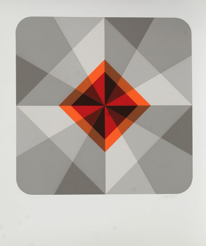 Marko Spalatin, Orikus V, Silkscreen: Artist: Marko Spalatin, American (1945 - ) Title: Orikus V Year: circa 1971 Medium: Silkscreen, Signed and numbered in pencil Edition: 50/60 Size: 29 in. x 25 in. (73.66 cm x 63.5 cm)