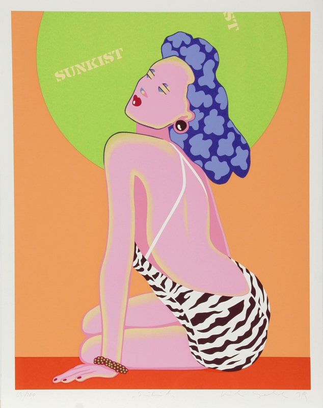 Kiki Kogelnik, Sunkist, Serigraph: Artist: Kiki Kogelnik, Austrian (1935 - 1997) Title: Sunkist Year: 1981 Medium: Serigraph, signed and numbered in pencil Edition: 200, AP 30 Size: 34 in. x 26 in. (86.36 cm x 66.04 cm)