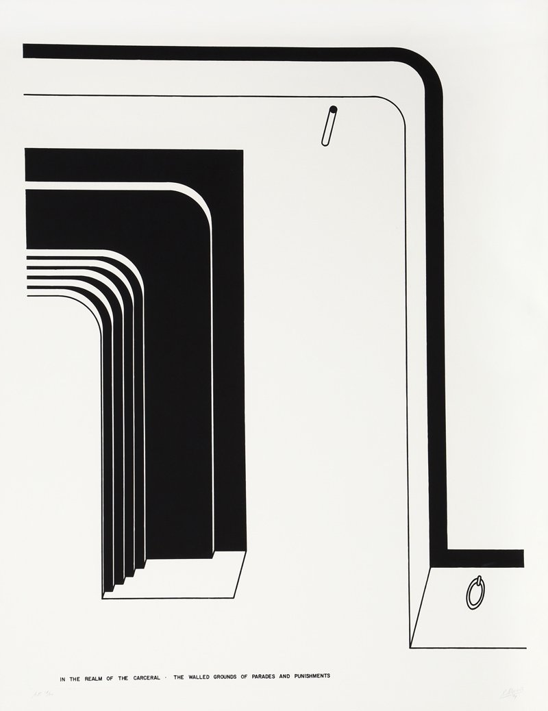 Robert Morris, The Walled Grounds of Parade and: Artist: Robert Morris, American (1931 - ) Title: The Walled Grounds of Parade and Punishments from In the Realm of the Carceral Year: 1979 Medium: Etching and Aquatint, signed and numbered in pencil E