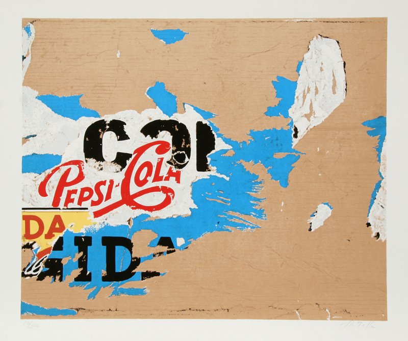 Mimmo Rotella, Pepsi, Serigraph: Artist: Mimmo Rotella, Italian (1918 - 2006) Title: Pepsi Year: 1979 Medium: Serigraph, signed and numbered in pencil Edition: 300 Size: 23 in. x 30 in. (58.42 cm x 76.2 cm)