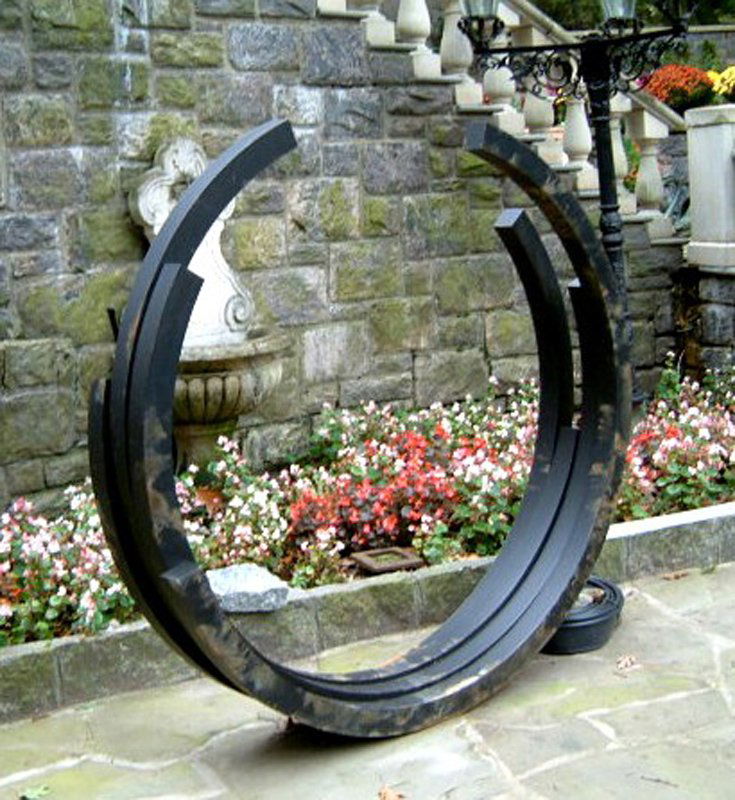 Bernar Venet, Arcs, Welded Iron Sculpture: Artist: Bernar Venet, French (1941 - ) Title: 2365 Arc x IV Medium: Welded Iron Sculpture Size: 68 in. x 68 in. x 12.5 in. (172.72 cm x 172.72 cm x 31.75 cm)