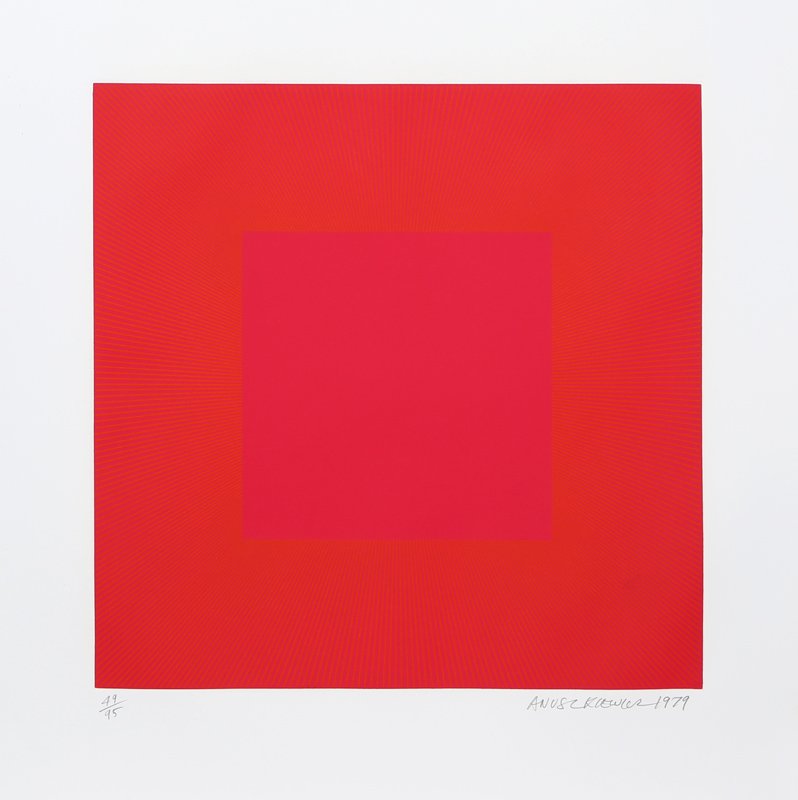 Richard Anuszkiewicz, Summer Suite (Red with Gold 4),: Artist: Richard Anuszkiewicz, American (1930 - ) Title: Summer Suite (Red with Gold 4) Year: 1979 Medium: Intaglio Etching and Aquatint on Somerset, Signed and numbered in pencil Edition: 95 Image Siz