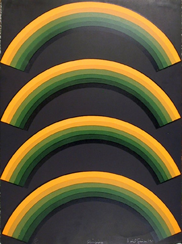 David Simpson, Ringling, Serigraph: Artist: David Simpson, American (1928 - ) Title: Ringling Year: circa 1969 Medium: Serigraph, signed and numbered in pencil Edition: 80 Size: 30 in. x 22.5 in. (76.2 cm x 57.15 cm)