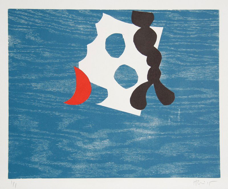 Charlie Hewitt, V, Woodblock Monoprint: Artist: Charlie Hewitt, American (1946 - ) Title: Untitled - V Year: circa 1995 Medium: Woodblock Monoprint, signed in pencil Edition: 1/1 Size: 20 x 24 in. (50.8 x 60.96 cm)