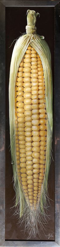 A. Lester Gaba, Corn, Oil Painting: Artist: A. Lester Gaba, American (1907 - 1987) Title: Corn Medium: Oil on Canvas Size: 54 x 11 in. (137.16 x 27.94 cm) Frame Size: 56 x 13 inches