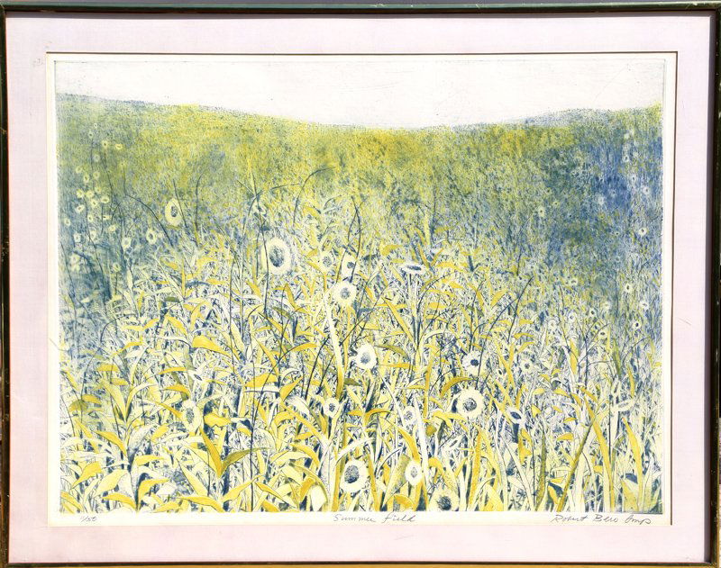 Robert Bero, Summer Field, Aquatint Etching: Artist: Robert Bero Title: Summer Field Year: circa 1970 Medium: Etching with Aquatint, signed and numbered in pencil Edition: 11/50 Image Size: 29.5 x 39.5 inches Frame Size: 37 x 47 inches
