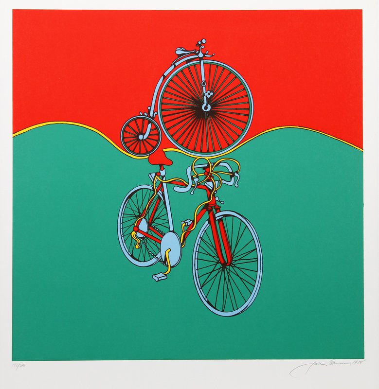 Jack Brusca, Progression, Serigraph: Artist: Jack Brusca, American (1939 - 1993) Title: Progression Year: 1978 Medium: Serigraph, signed and numbered in pencil Edition: 200, AP 30 Image Size: 24 x 24 inches Size: 28 in. x 26 in. (71.12 c