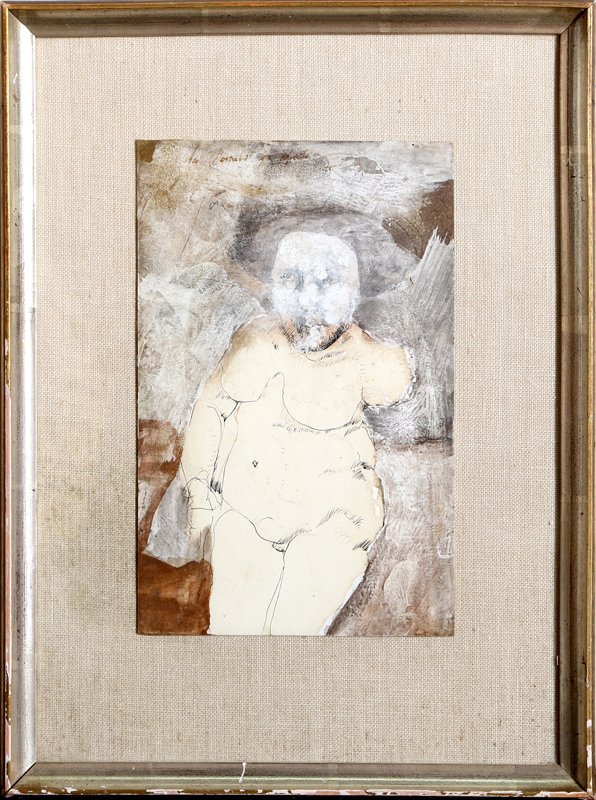 Leonel Gongora, Nude, Acrylic and Ink Drawing: Artist: Leonel Gongora, Colombian (1932 - 1999) Title: Untitled - Nude Year: circa 1970 Medium: Acrylic and ink on paper, signed u.l. Size: 10 x 6.5 in. (25.4 x 16.51 cm)