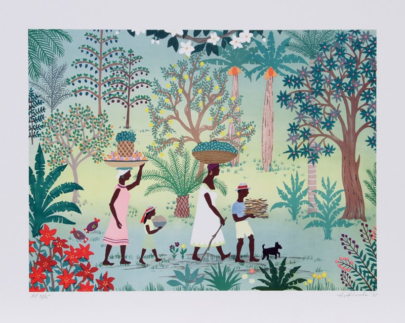 Jack Hofflander, Jamaican Jungle, Serigraph: Artist: Jack Hofflander, American (1920 - 2003) Title: Jamaican Jungle Year: 1981 Medium: Serigraph, signed and numbered in pencil Edition: 250, AP 35 Size: 21 in. x 26 in. (53.34 cm x 66.04 cm)