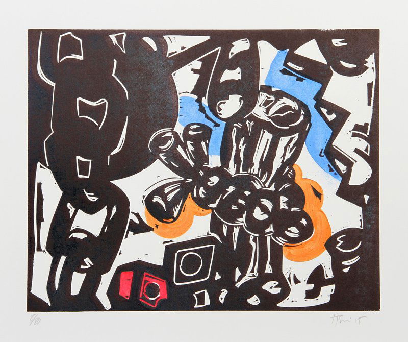 Charlie Hewitt, A, Woodblock: Artist: Charlie Hewitt, American (1946 - ) Title: Untitled - A Year: circa 1995 Medium: Woodblock, Signed and Numbered in Pencil Edition: 100 Image Size: 16 x 20 inches Size: 20 in. x 24 in. (50.8 cm
